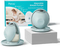 Paruu P20 Hands-Free Wearable Electric Breast Pump - 4 Modes & 12 Suction Levels, 19/21/24mm Double-Sealed Flanges, Visible Milk Volume & Pumping Time, Lightweight Portable (2 Pack, Light Green)