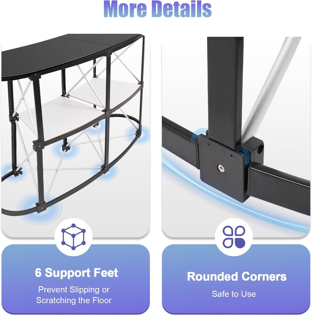 Portable Trade Show Counter, Promotion Retail Exhibition Trade Show Display Table, 51.97x15.75x35.43 Inch, Foldable with Storage Shelves