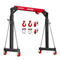 LDHTHOPI 3 Ton Gantry Crane, 6600LBS Adjustable Gantry Crane with 8.53-12.47ft Height, Shop Lift Hoist with Manual Trolley, Hook & Shackles for Warehouse, Factory,Auto Repair & Construction, Red