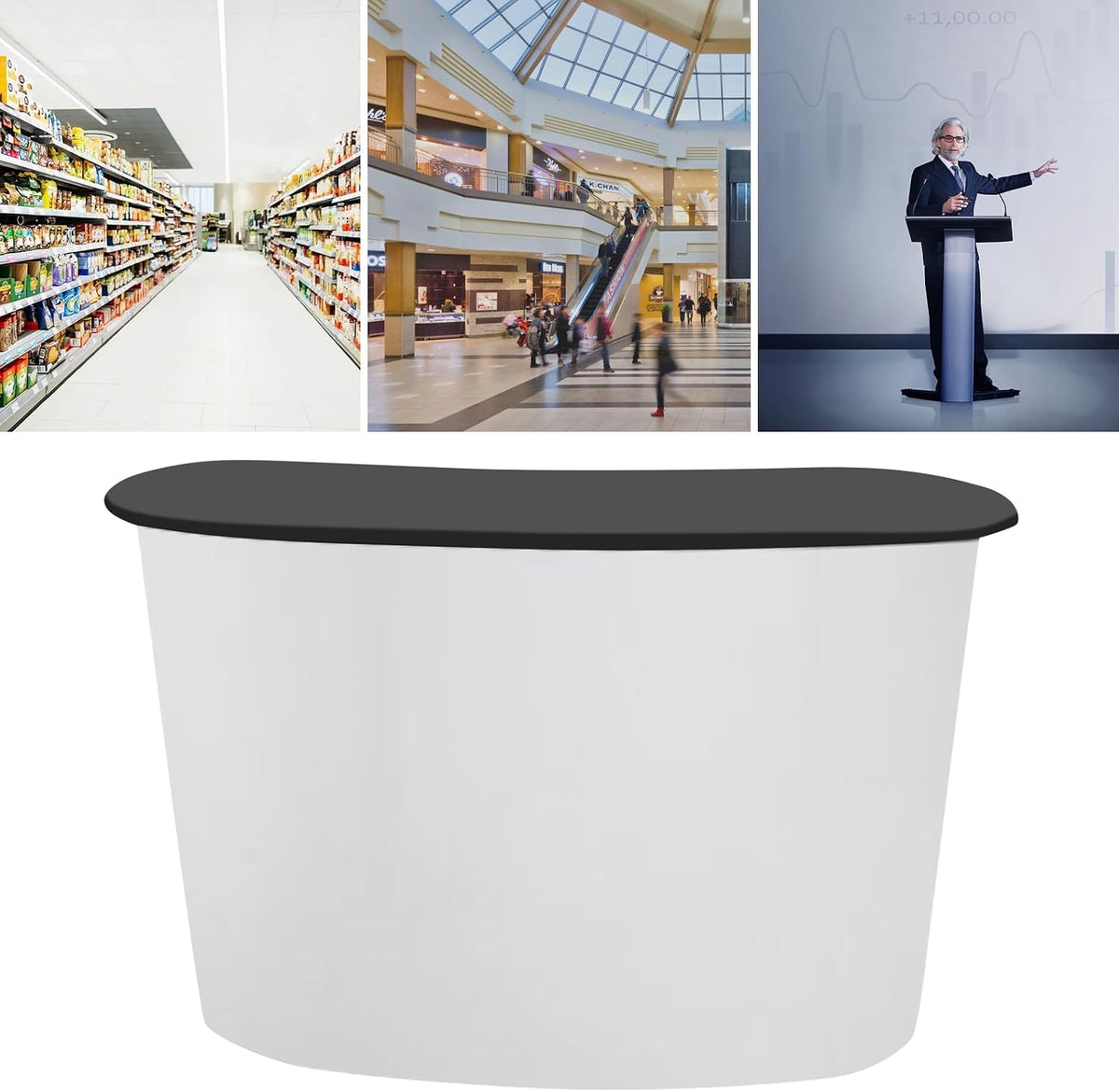 Portable Trade Show Counter Tradeshow Podium Table,Salon Reception Desk,Pop Up Mall Shop Display Counter Table Stand