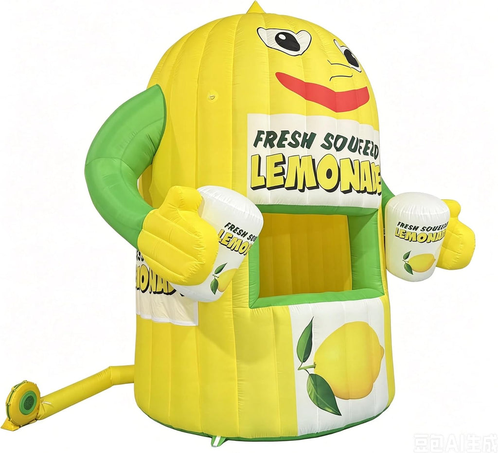 Inflatable Lemonade Stand Tent Trade Show Sales Counter Lemon Drink Stand Kiosk Advertising Booth For Promotion Events
