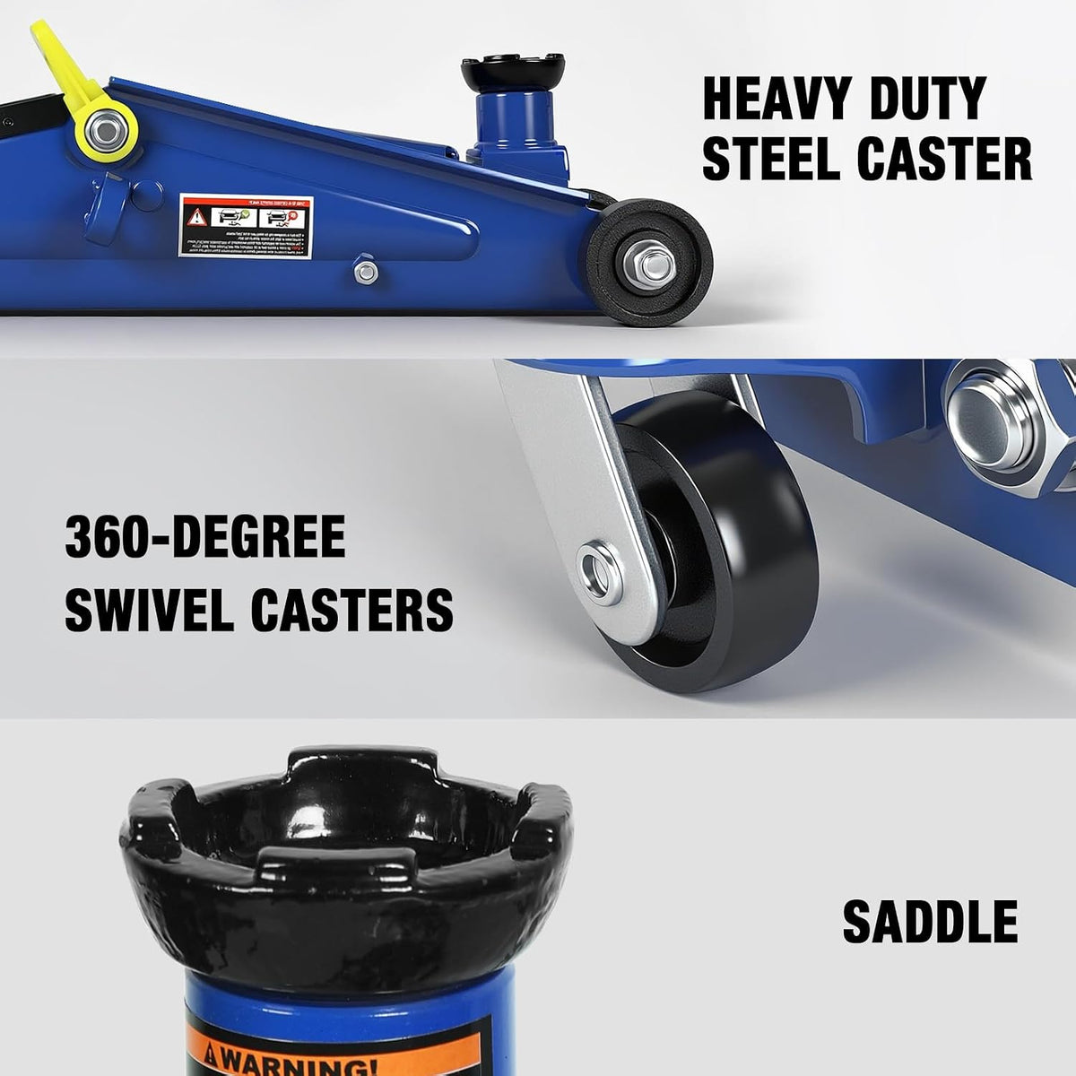 Jack Boss 3 Ton Hydraulic Floor Jack, 6000 LBS Capacity Car Jack, Lifting Range 5.8"-21" Portable Service Lift Jack for Cars, SUVs, Trucks, Blue