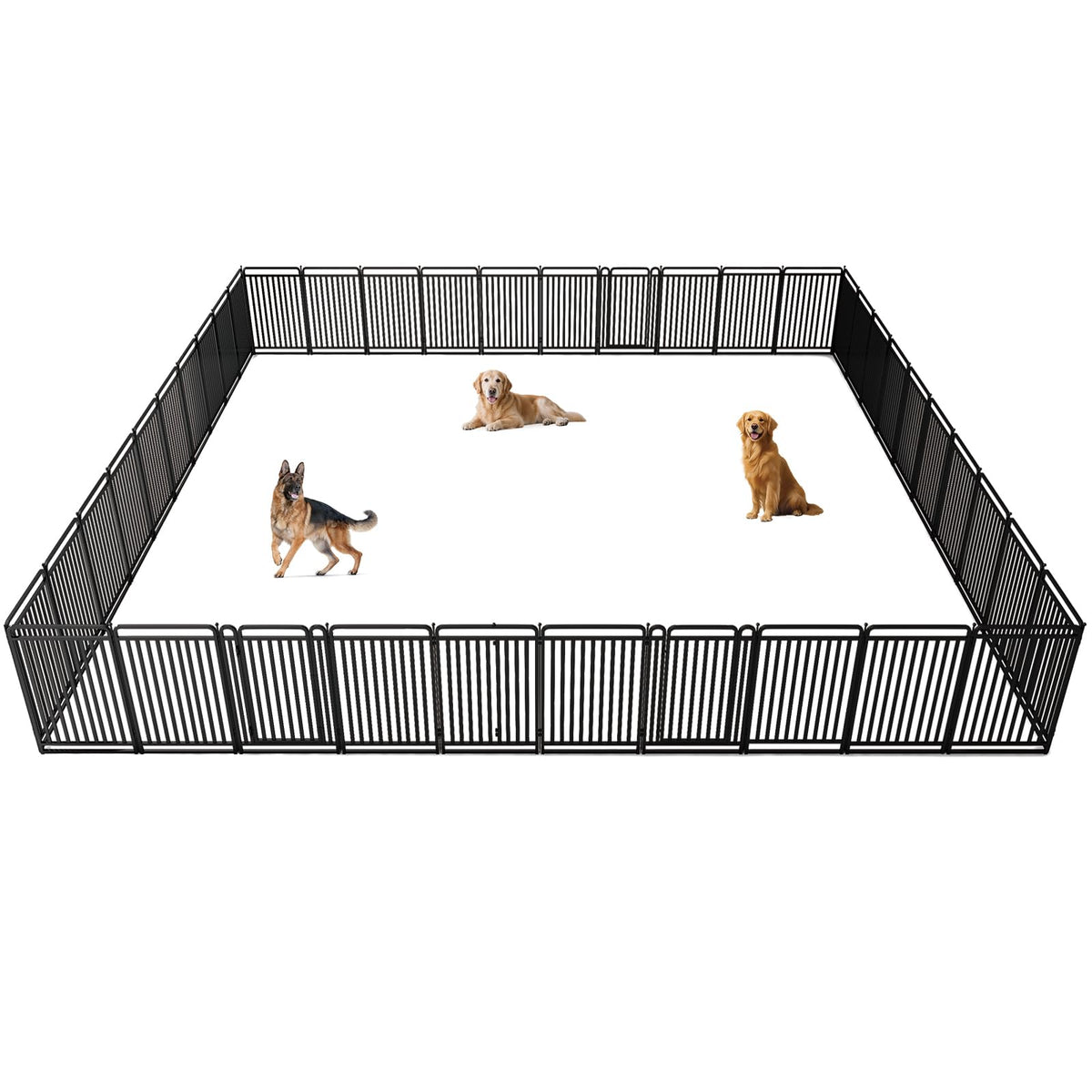 New Thickened Version Dog Playpen, 32 Inch Dog Fences for The Yard, Portable Outdoor Dog Playpen for Large/Medium/Small Dogs, Foldable Metal Dog Dlaypen, with Doors (16 Panels, 32 Inch)