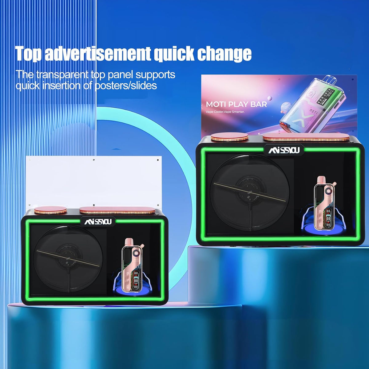 Missyou 3D Hologram Fan Display Cabinet with WiFi, Shelf and Speaker
