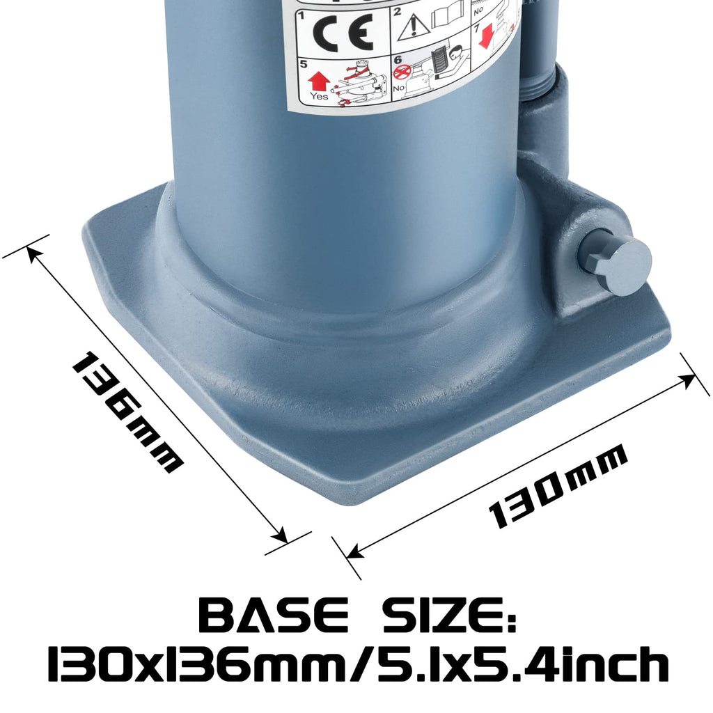 BAOSHISHAN 4 Ton Double Ram Bottle Jack 10.43" to 24" Lift Range