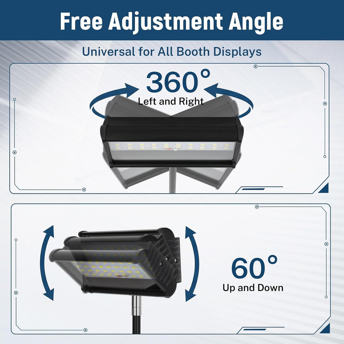 Trade Show Booth Lights, 3pcs LED Display Lighting and Exhibit Arm Lighting