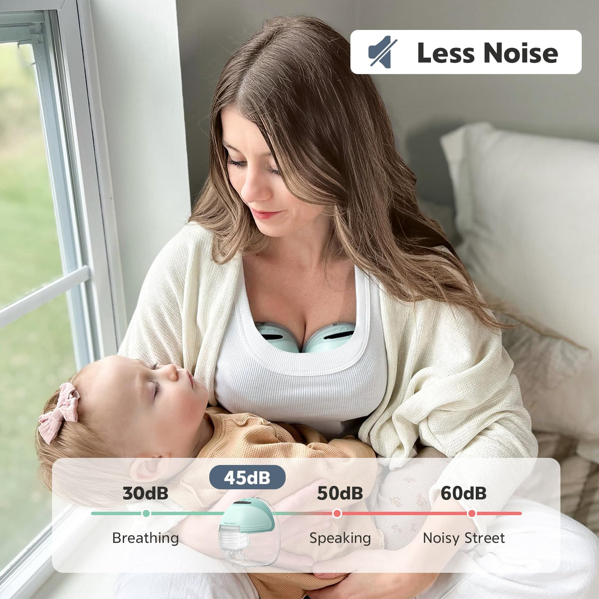 MomMed Wearable Breast Pump (Model S21) â Double Electric Hands-Free Breast Pump, Leak-Proof Design, 3 Modes (Stimulation, Expression, Auto) & 12 Vacuum Levels, Portable and Quiet