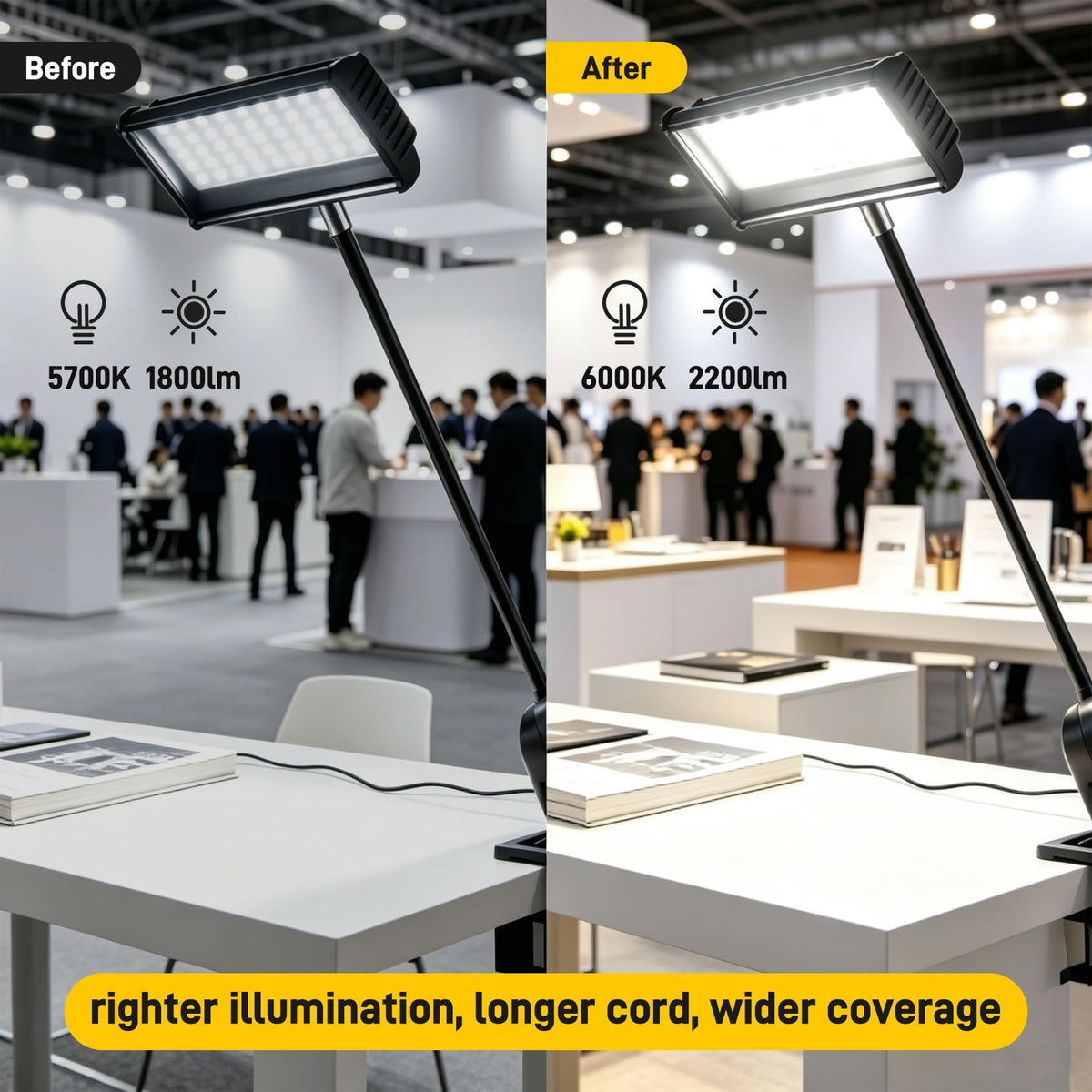 LED Trade Show Lights, Daisy-Chainable for Exhibit Booths