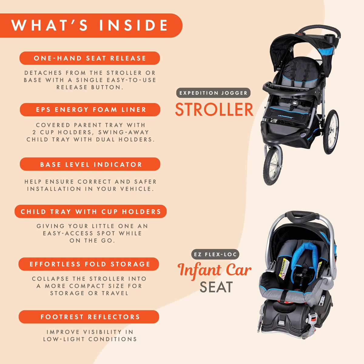 Baby Trend ExpeditionÂ® Jogger, Dash Black