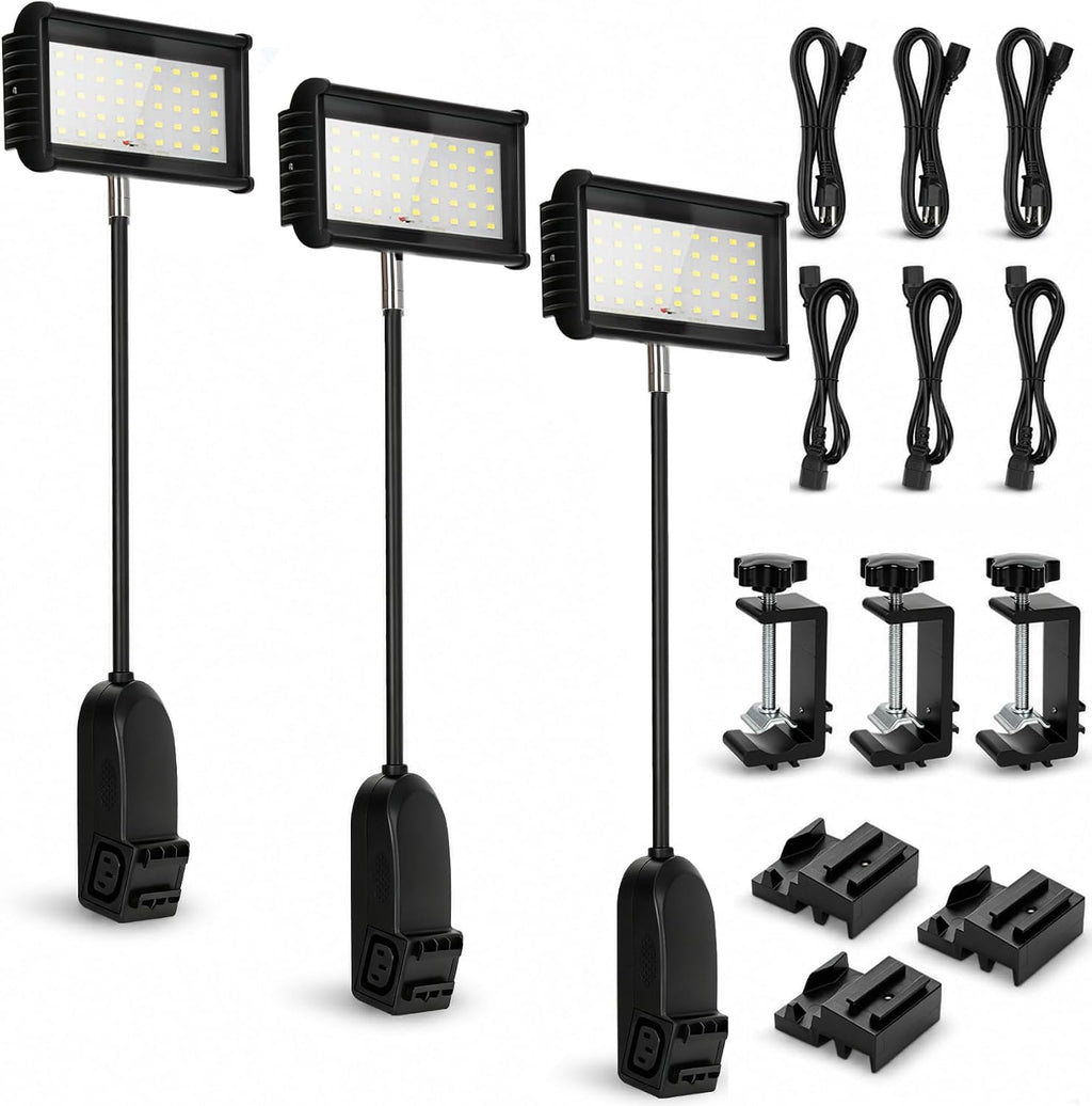 3PCS Trade Show Booth Lights, 2000LM 6500K Connectable Exhibit Arm Lighting