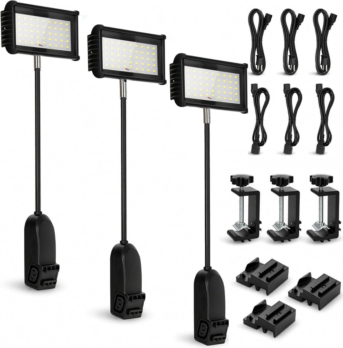 3PCS Trade Show Booth Lights, 2000LM 6500K Connectable Exhibit Arm Lighting