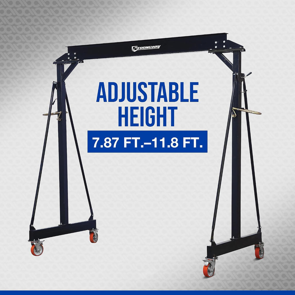 Strongway Adjustable Gantry Crane, 2000-Lb. Capacity, 11.9ft. Lift