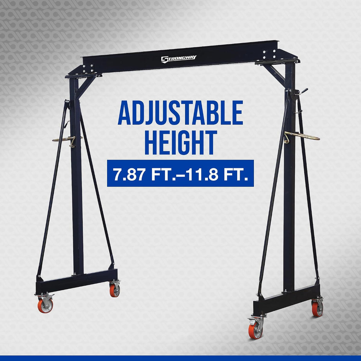 Strongway Adjustable Gantry Crane, 2000-Lb. Capacity, 11.9ft. Lift