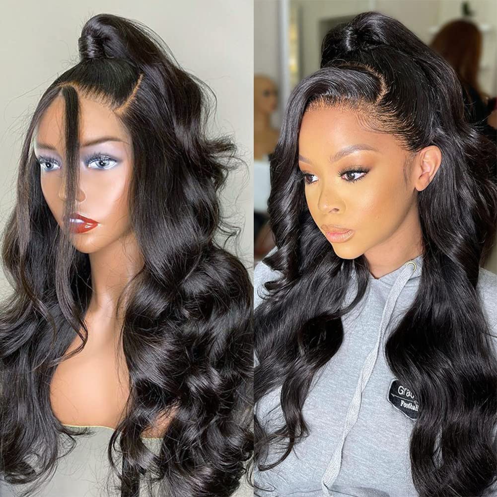 Pizazz 13x6 Body Wave Lace Front Wigs Human Hair Pre Plucked Bleached Knots
