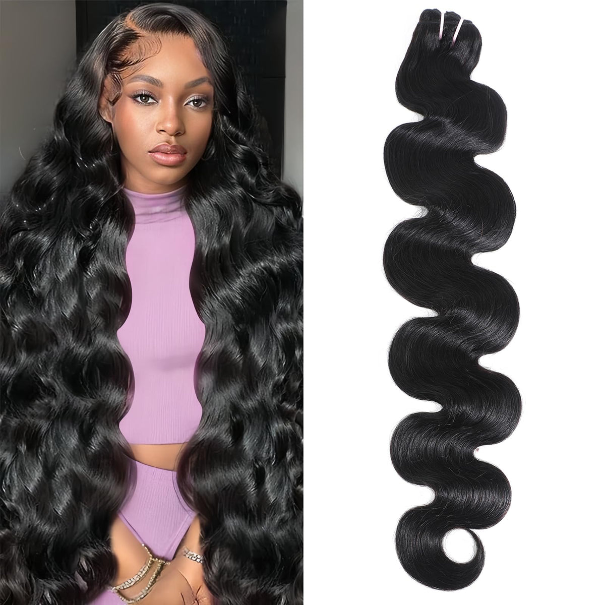 15A Raw Indian Human Hair Bundles Body Wave Bundles Human Hair,Triple Lifespan Virgin Remy Hair,No Tangle Shedding,Keep Texture Silky Soft After Multiple Washes (3 Bundles Natural Black, 20 22 24)