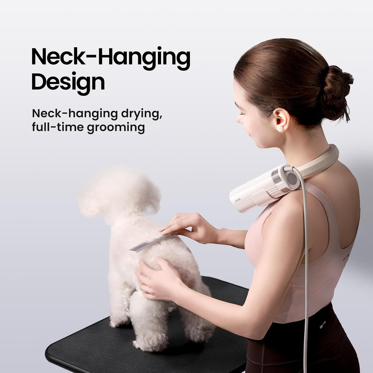 JirPet Neck Dryer for Pet Grooming, Hands-Free High Velocity Dog Dryer