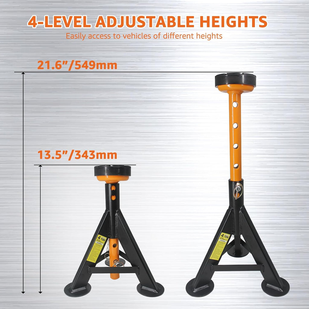 BESTOOL Jack Stands 4 Ton, Adjustable Car Jack Stand, 2 Pack