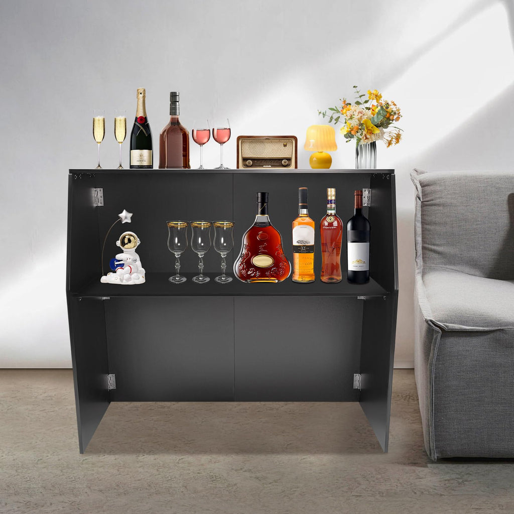 Portable Event Bar,Folding Portable Bar,Foldable Portable Event Bar Cabinet,Wine Bar Cabinet,Bar Cabinet,Foldable Bar Table,Foldable Storage Cabinet for Home Kitchen,Party