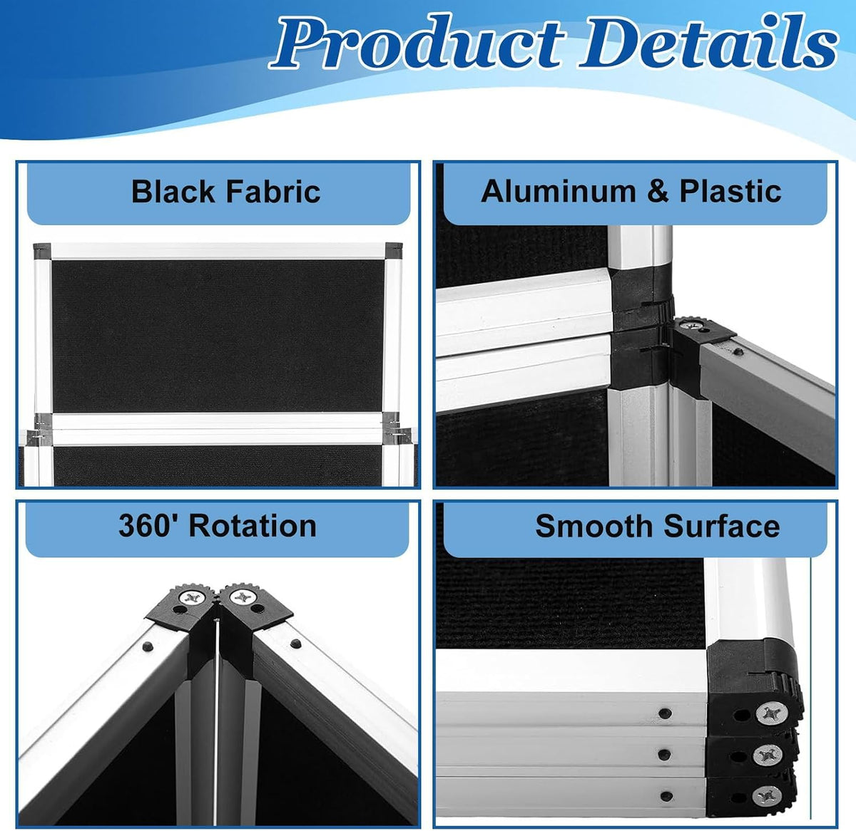 3+1 Panel Trade Presentation Board, 70.8" x 35.4" Folding Display Board