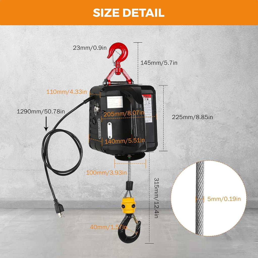 BEAMNOVA 3-in-1 Portable 1543lbs Electric Hoist Wireless Remote Control