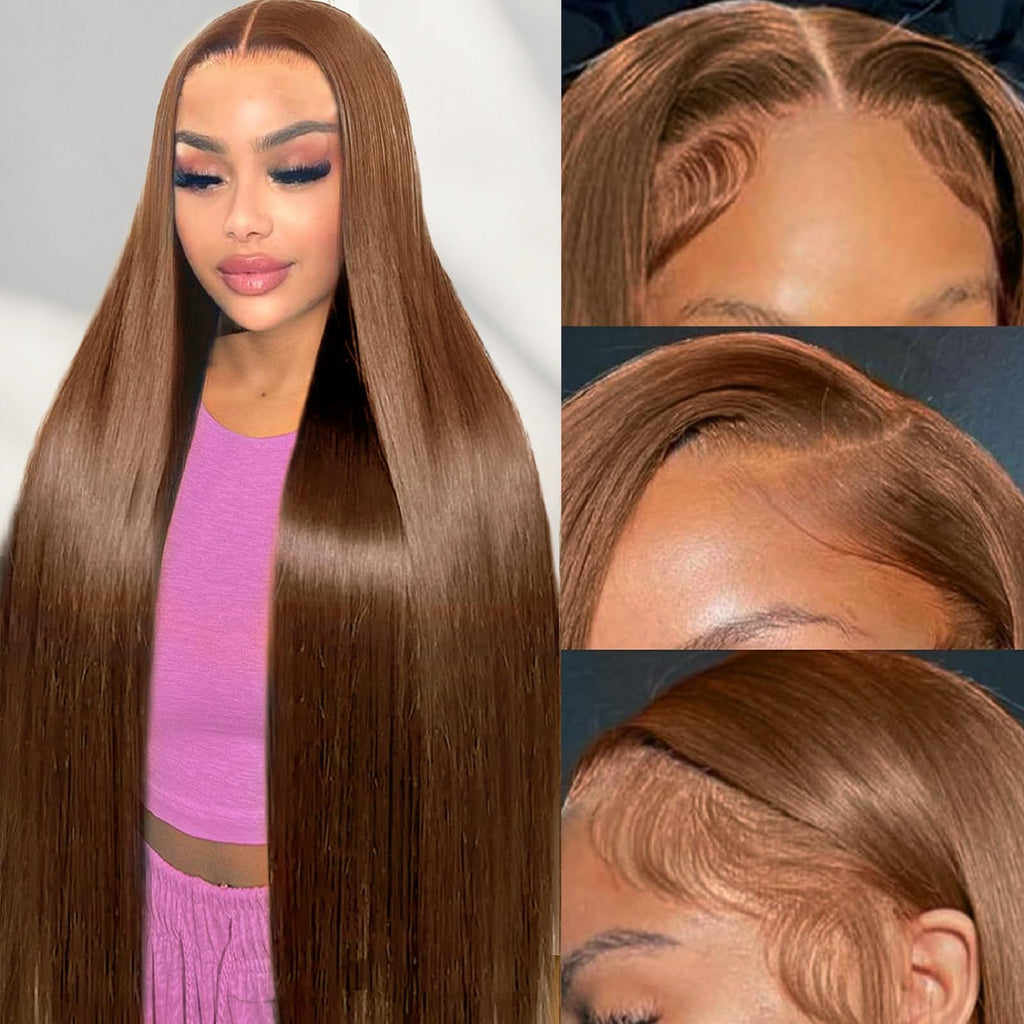 13x6 Ombre Lace Front Wig Human Hair 28IN 180Density Highlight Straight Wig