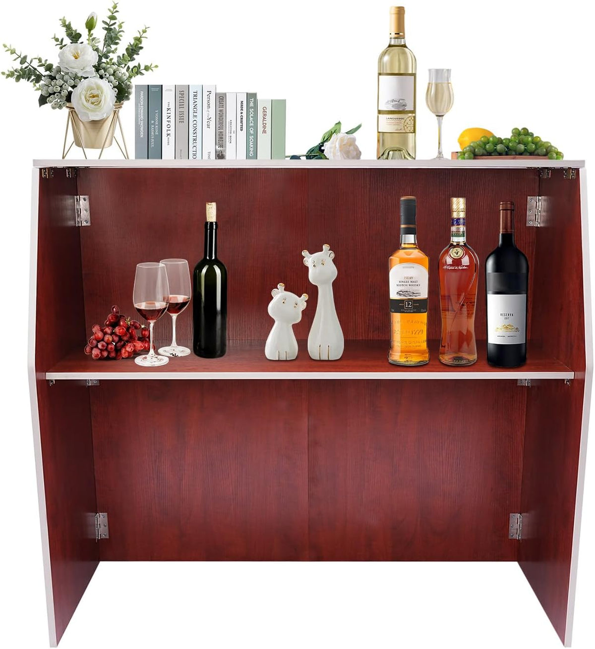 Portable Event Bar,Folding Portable Bar,Foldable Portable Event Bar Cabinet,Wine Bar Cabinet,Bar Cabinet,Foldable Bar Table,Foldable Storage Cabinet for Home Kitchen,Party