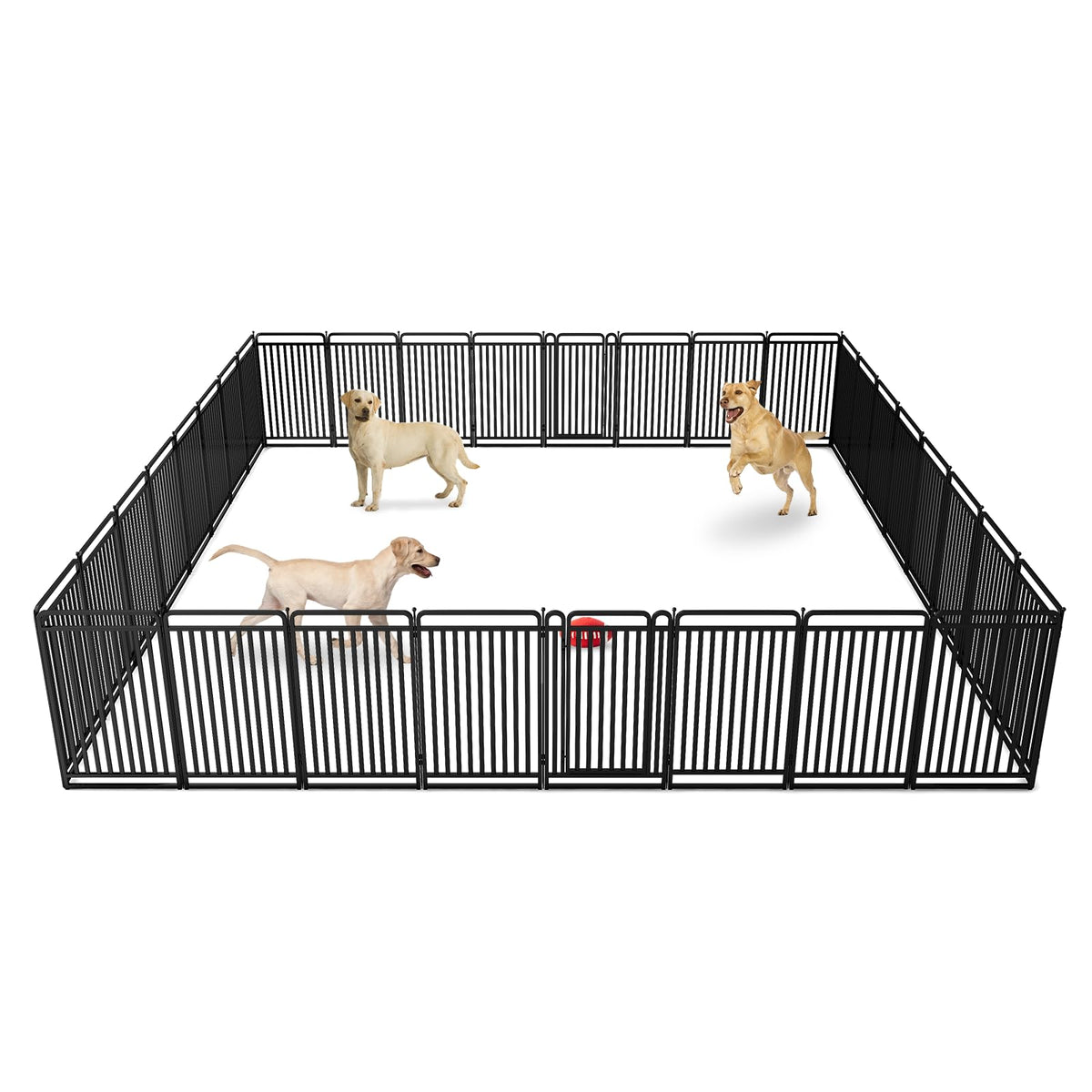 New Thickened Version Dog Playpen, 32 Inch Dog Fences for The Yard, Portable Outdoor Dog Playpen for Large/Medium/Small Dogs, Foldable Metal Dog Dlaypen, with Doors (16 Panels, 32 Inch)