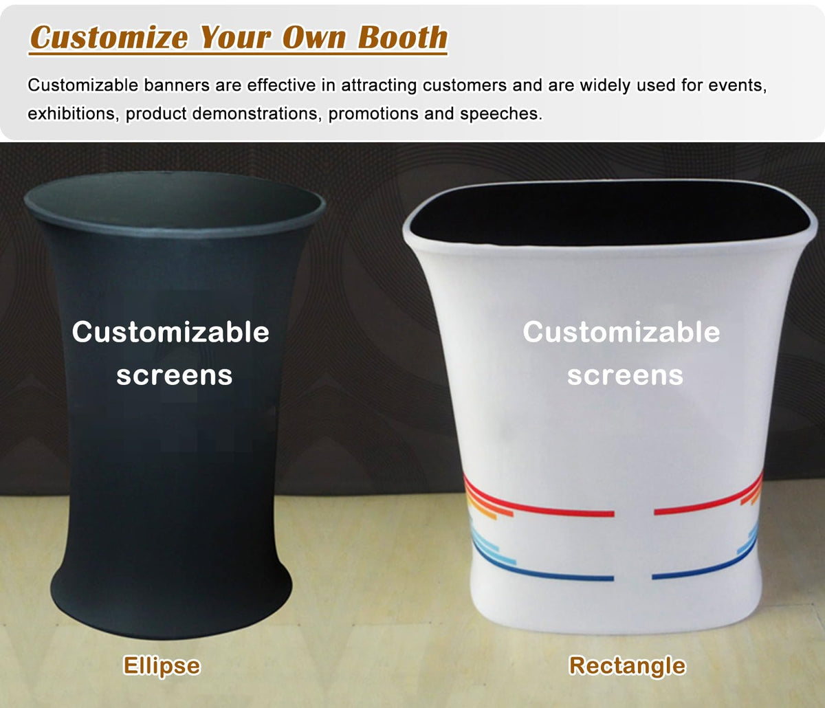 Indoor Outdoor Exhibition Reception Counter, Custom Ads Booth Display Counter Stand, Detachable Tradeshow Fair Podium, Shop Counter, Party Desk(W49cm/19.3" x L79cm/31.1")