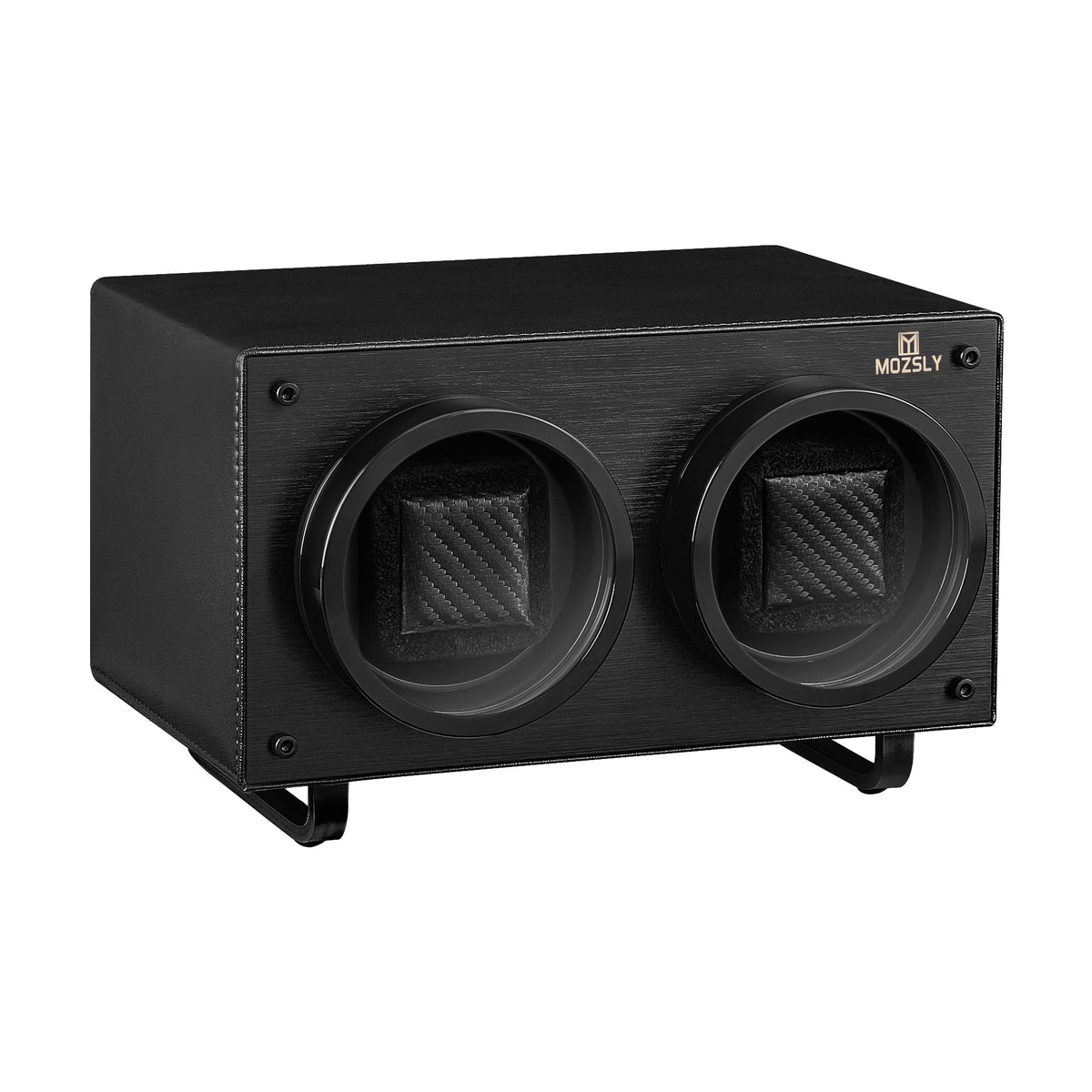 MOZSLY Double Watch Winder for Automatic Watches with Quiet Motor 12 Rotation Mode Setting AC Adapter or Battery Powered PU Leather