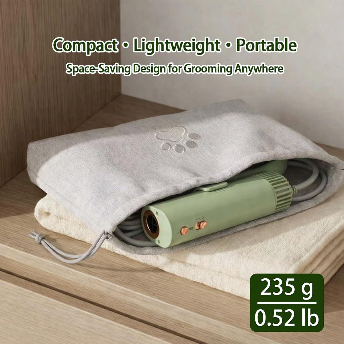Neck Dryer for Pet Grooming 1400W High Velocity - Hands-Free Neck Band Pet Hair Blow Dryer, Low Noise Negative Ion Pet Grooming Dryer with 4 Heat/Cool Modes Quiet Neck Dryer for Dogs Cats Home & Salon