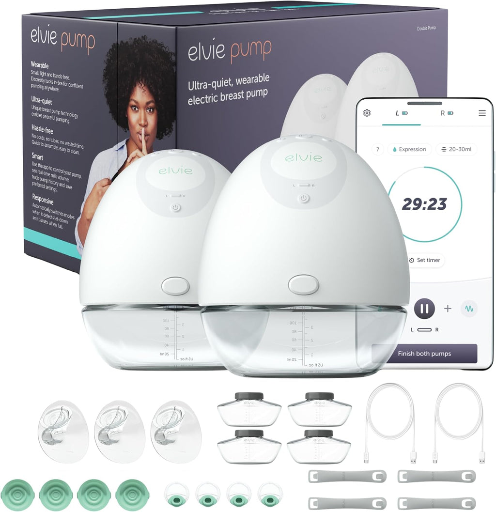 Elvie - Double, Wearable Breast Pump w/App - The Smallest & Quietest - Portable - Hands Free & Discreet - Automated with Four Personalized Settings