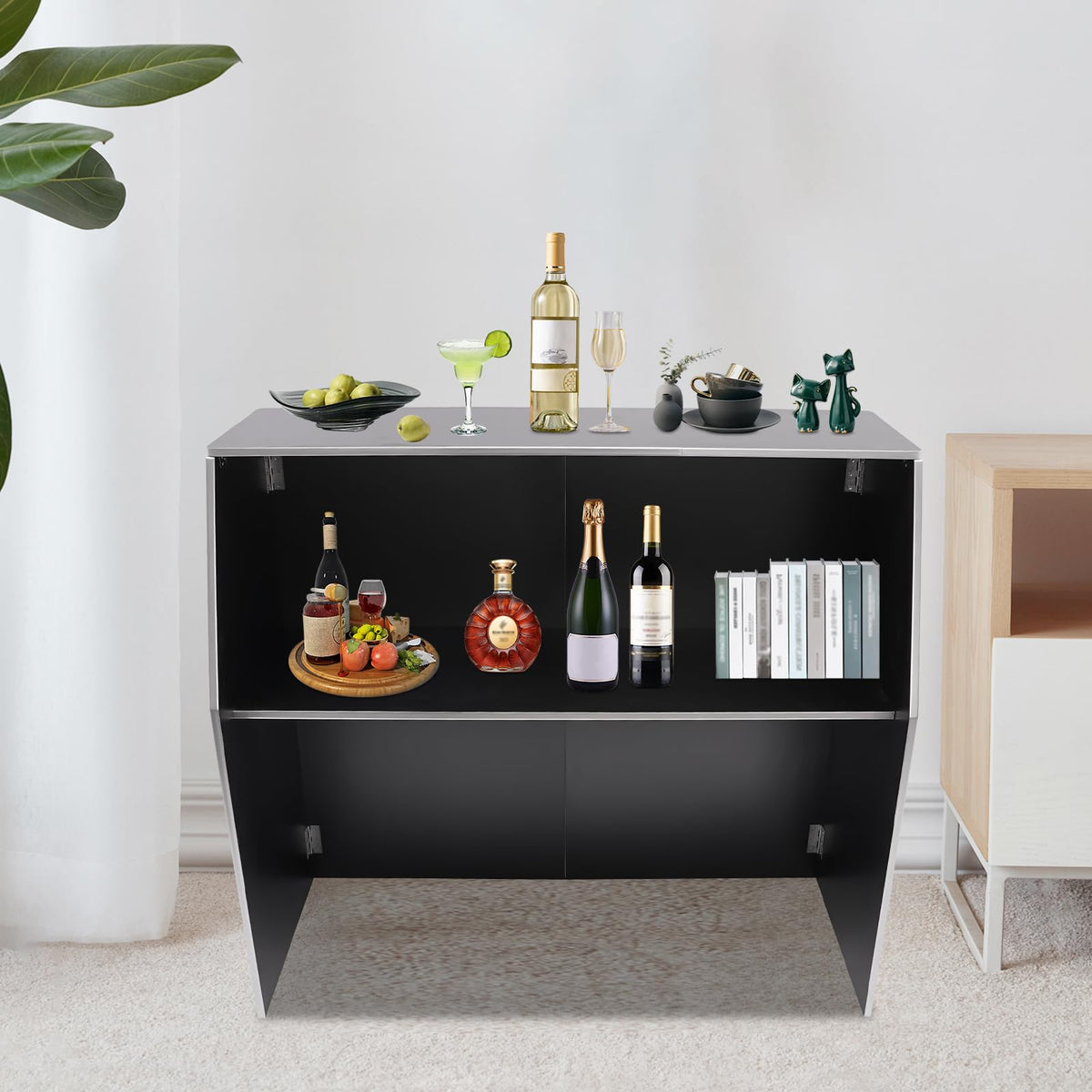 Portable Event Bar,Folding Portable Bar,Foldable Portable Event Bar Cabinet,Wine Bar Cabinet,Bar Cabinet,Foldable Bar Table,Foldable Storage Cabinet for Home Kitchen,Party