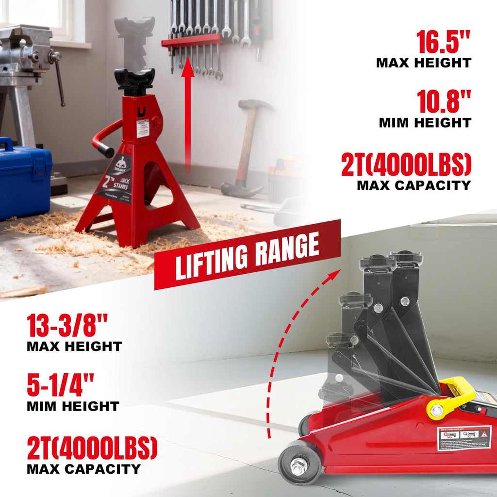 Jack Boss 3 Ton Hydraulic Floor Jack, 6000 LBS Capacity Car Jack, Lifting Range 5.8"-21" Portable Service Lift Jack for Cars, SUVs, Trucks, Blue