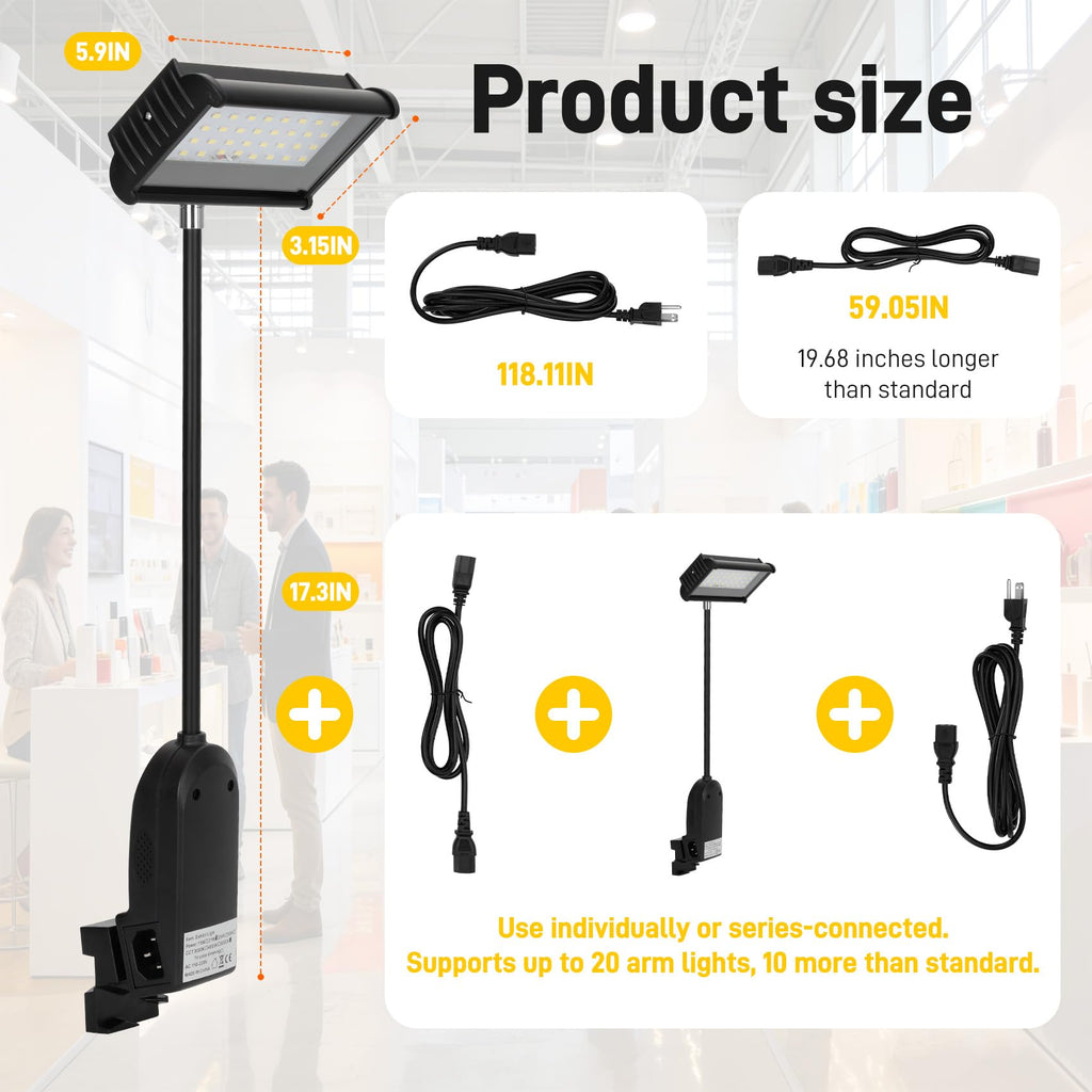 LED Trade Show Lights, Daisy-Chainable for Exhibit Booths