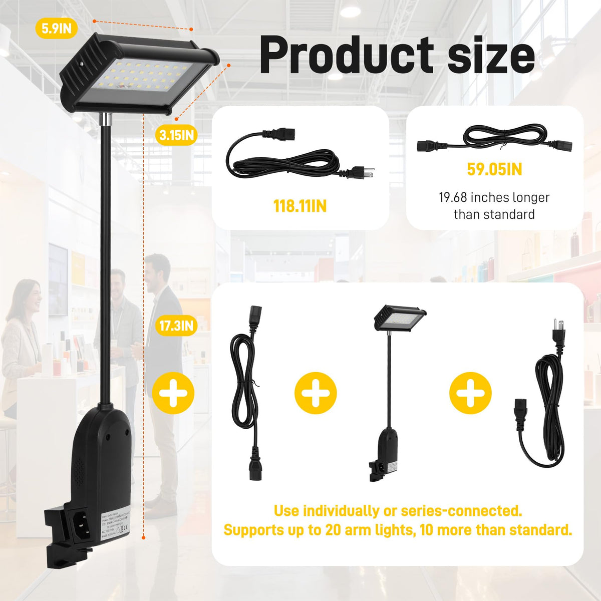 LED Trade Show Lights, Daisy-Chainable for Exhibit Booths
