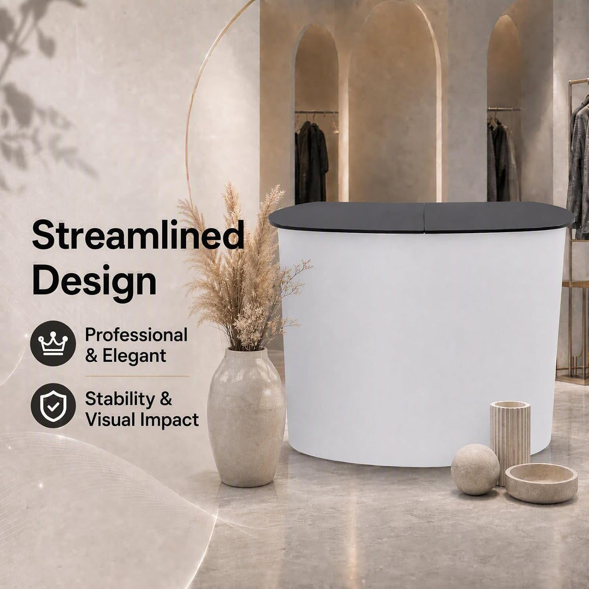 Portable Tradeshow Podium Table, 51.97" X 15.75" X 35.43" Display Exhibition Counter Stand Booth Fair, Foldable Pop up Display Counter for Product Demos, Promotions, Speeches, Publicity Meetings