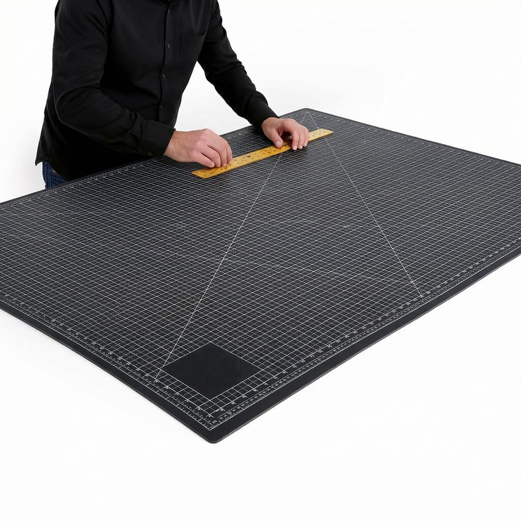 NEWBRAUG 36'' Ã 48'' Large Self Healing Cutting Double Sided 5-Ply Mat, Big Cutting Board for Rotary Cutting, Quilting, Sewing, Craft, Fabric & Scrapbooking(Green/Black)