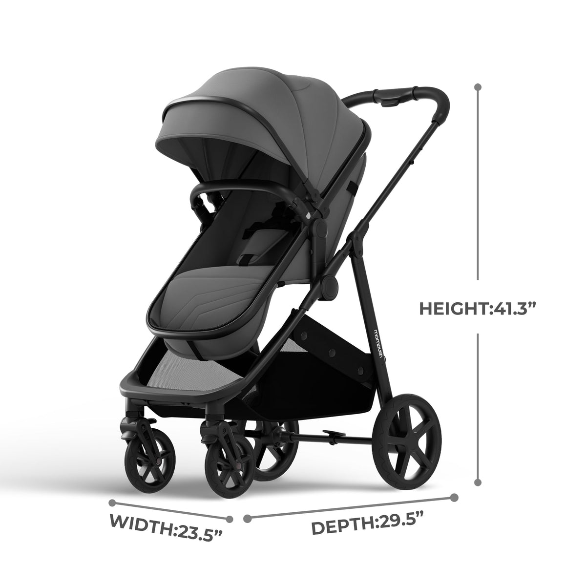 Mompush Wiz 2-in-1 Bassinet Stroller Reversible Seat, One-Hand Fold, Sage
