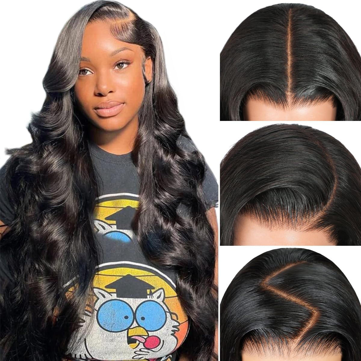 Pizazz 13x6 Body Wave Lace Front Wigs Human Hair Pre Plucked Bleached Knots
