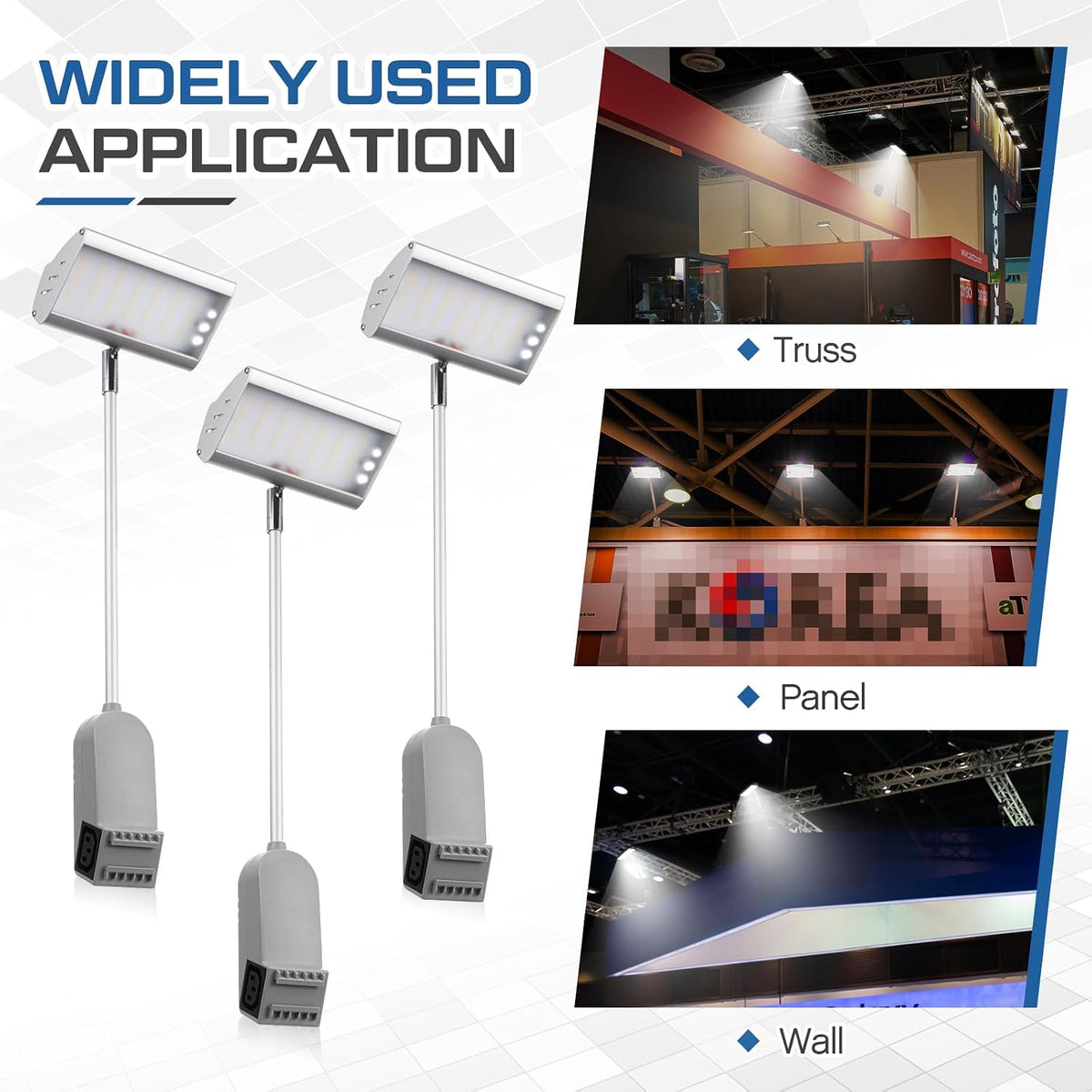 Retisee 4pcs Trade Show LED Booth Lighting Adjustable Arm Lights, Silver