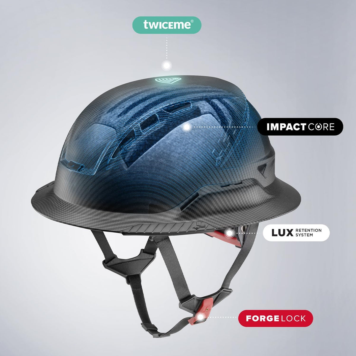 Lift Radix Full Brim Vented or Non-Vented Hard Hat, Twiceme Emergency ID
