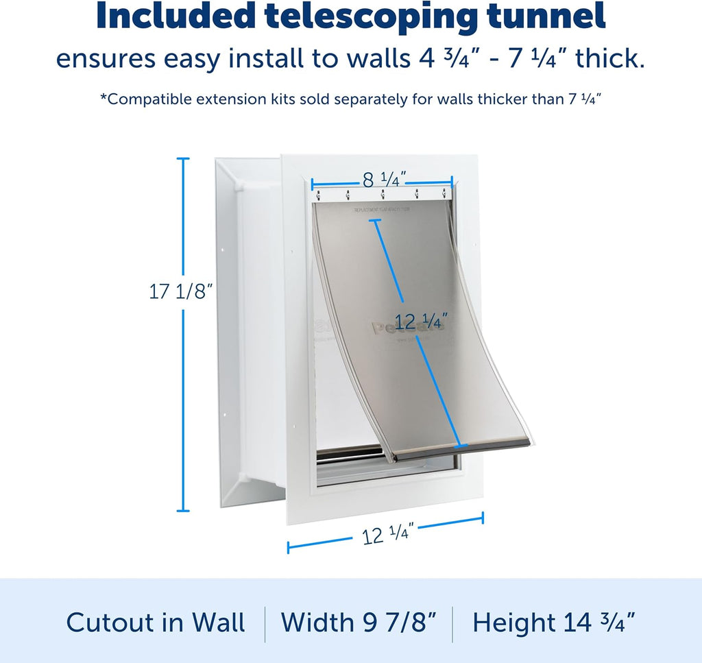 PetSafe Wall Entry Pet Door, Telescoping, Dogs up to 40 lb, Medium