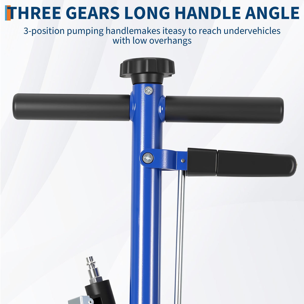 GarveeTech 22 Ton Air Hydraulic Floor Jack for Heavy Duty Trucks & Tractors â Low Profile (9"-17.7"), 4 Adapters, 46" Adjustable Handle â 44,000 Lbs Capacity