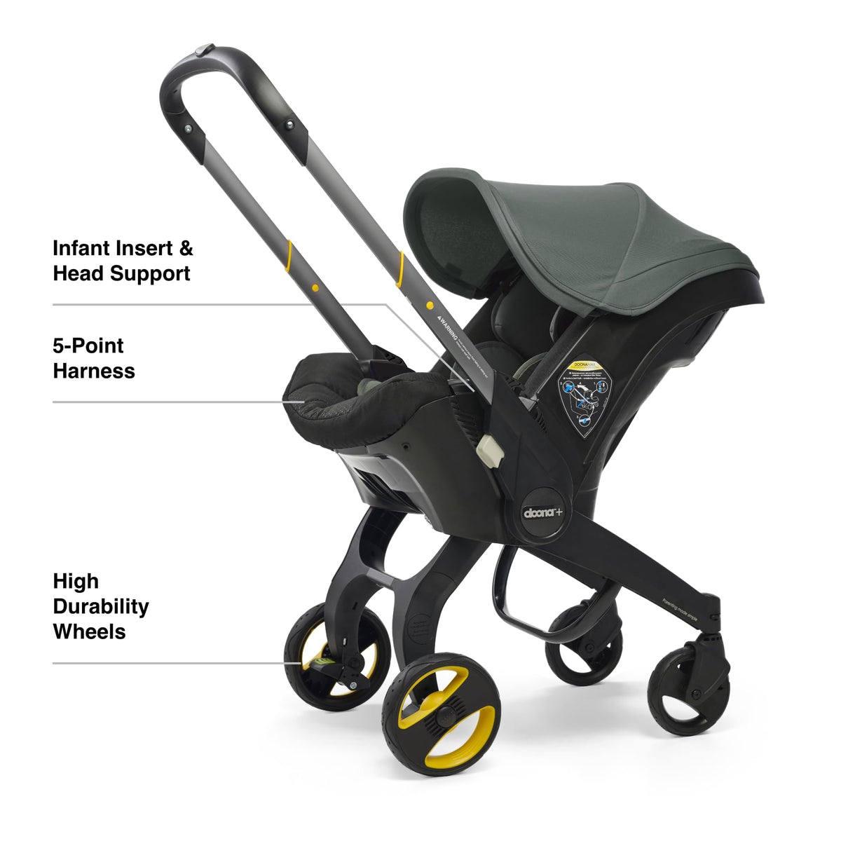 Doona Car Seat & Stroller, Nitro Black - All-in-One Travel System