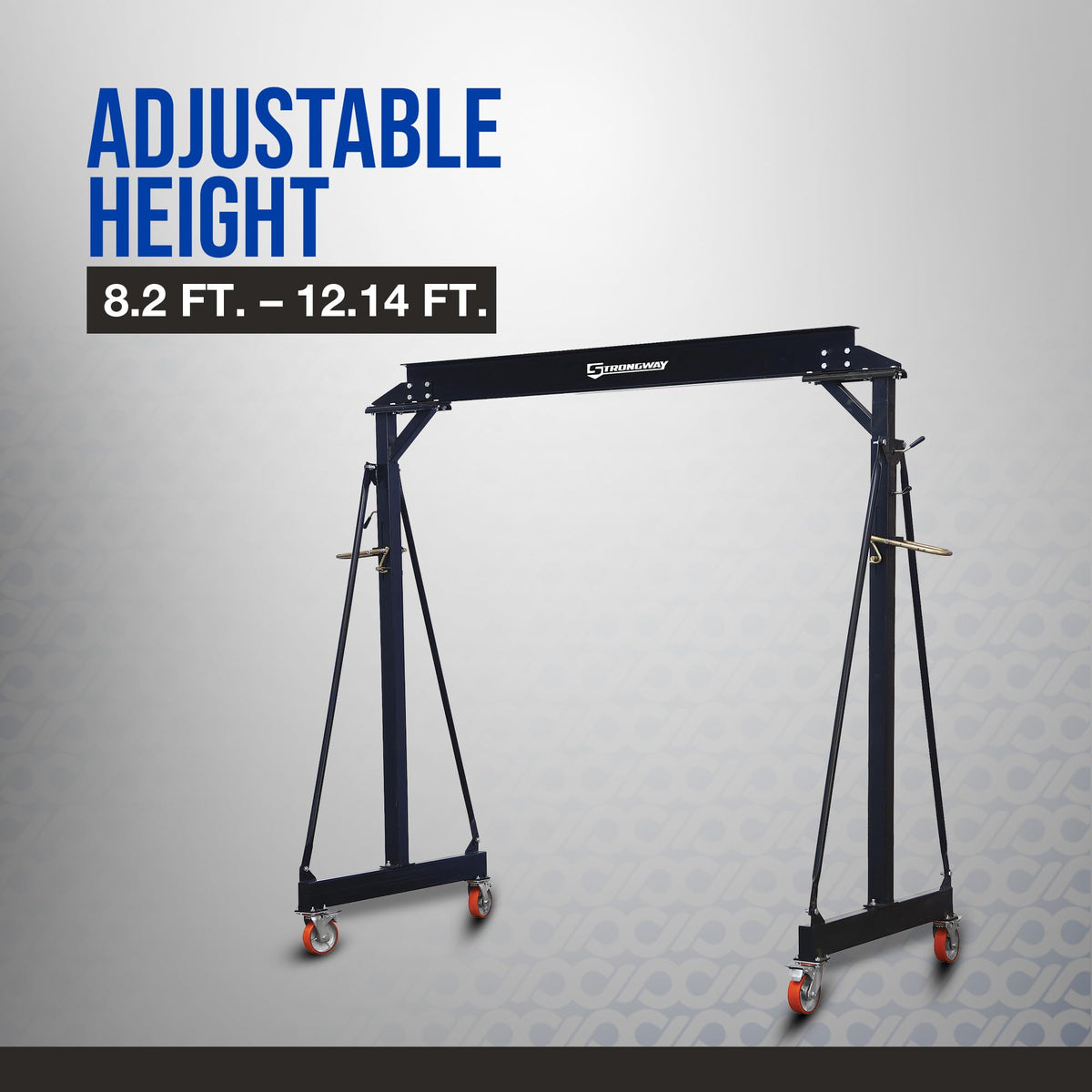 Strongway Adjustable Gantry Crane, 2000-Lb. Capacity, 11.9ft. Lift