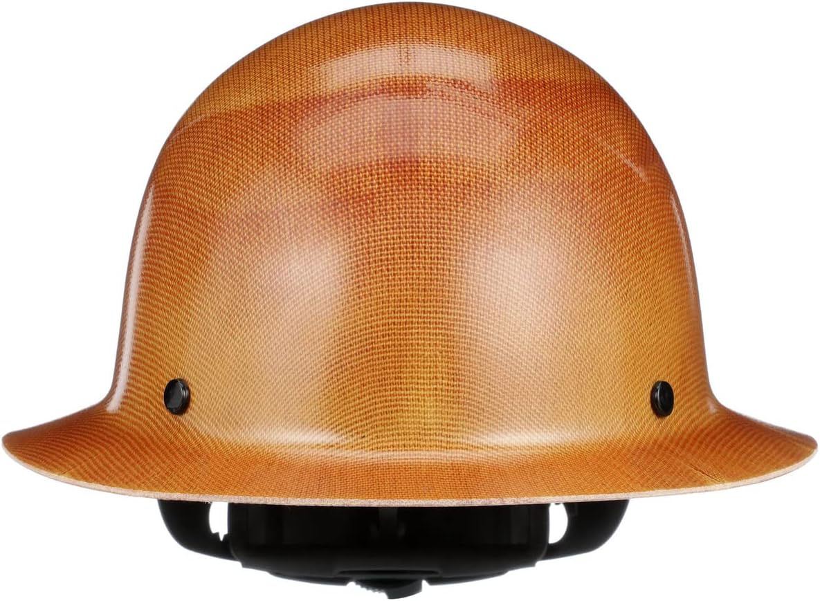 MSA Skullgard Full-Brim Hard Hat with Suspension - Non-Slotted Cap, Made of Phenolic Resin, Radiant Heat Loads up to 350F, Standard Size Hard Hat | Fas-Trac III Ratchet Suspension