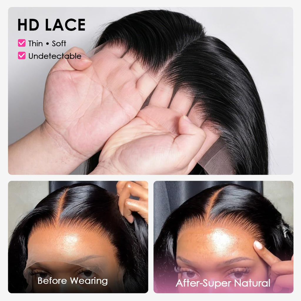 Pizazz 13x6 Body Wave Lace Front Wigs Human Hair Pre Plucked Bleached Knots