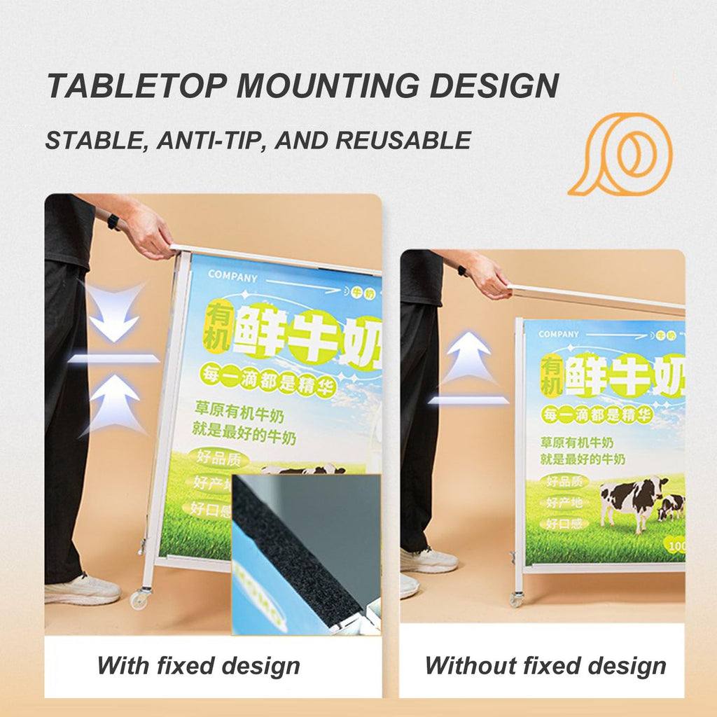Portable Promotion Counter Reception Event Desk Front Desk Podium Table Trade Show Display Counter Speech Stand,Supermarket Tasting Table Booth Banner Advertising Stand (PVC, 74 x 36 x 83 cm)