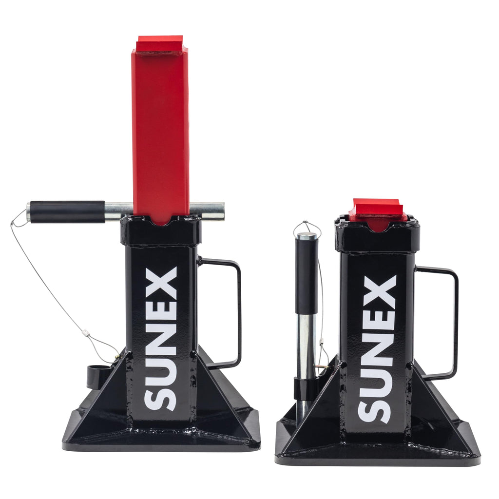 Sunex 1310 10-Ton Medium Height Pin Type Jack Stands, Pair, Red