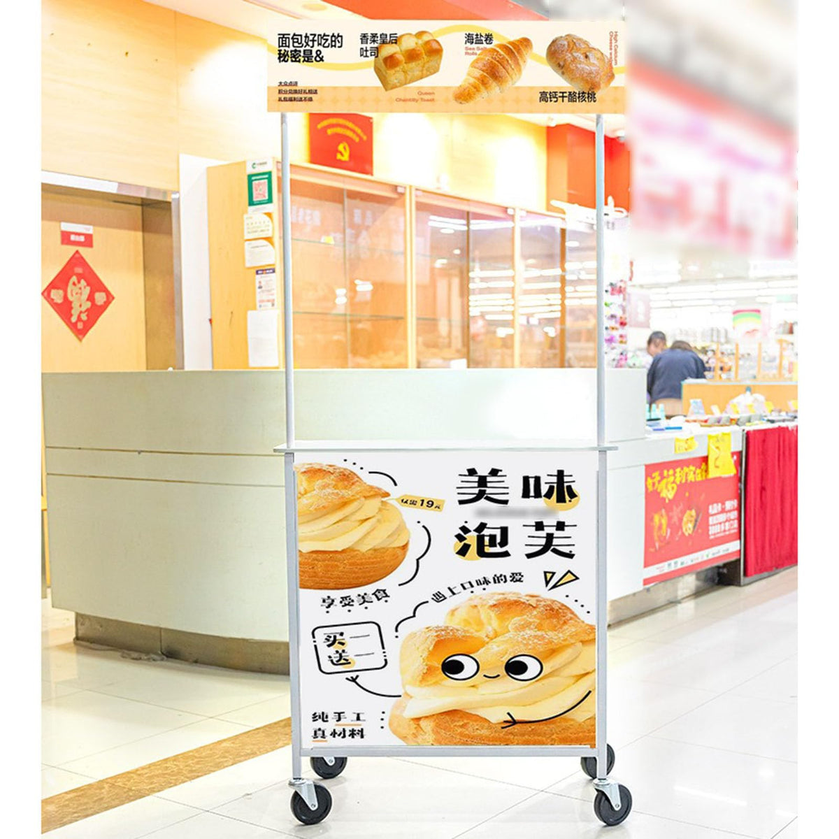 Pop Up Trade Show Counter Table Portable Promotion Booth Display Stand Foldable Reception Desk for Events Exhibitions with Storage